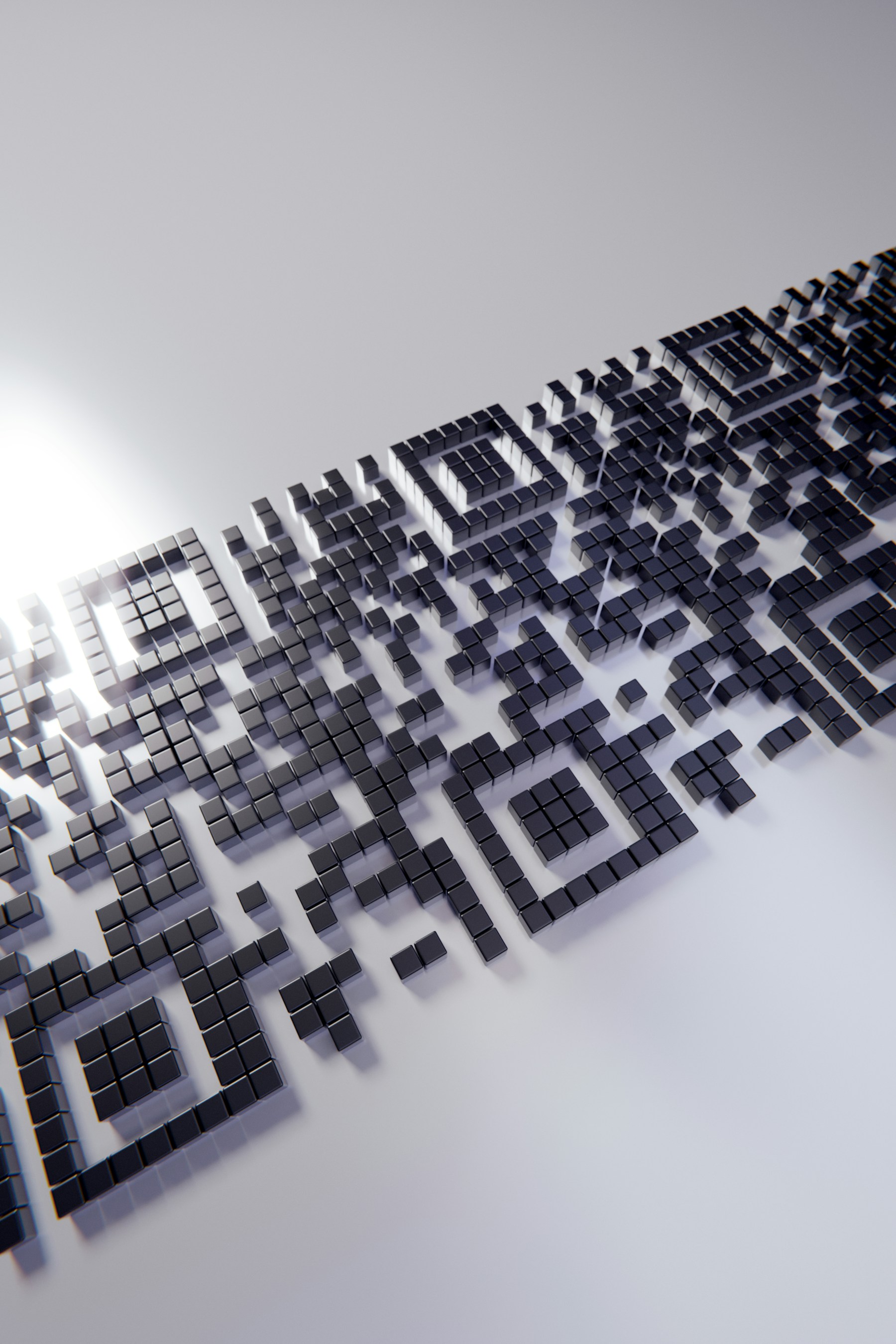 Abstract three-dimensional QR code pattern